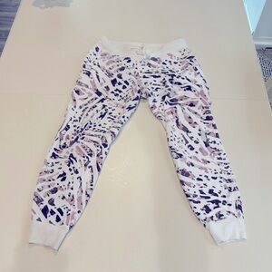 Calvin Klein performance sweatpants. Small. Whit, pink, purple print